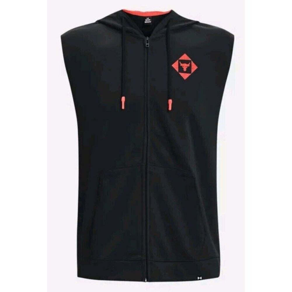 Under‎ Armour Project Rock Terry Sleeveless Full-Zip Hoodie Men's Small 1377434